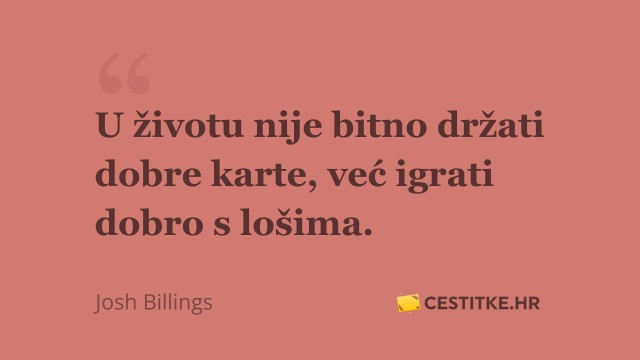 Josh Billings citat o životnim kartama