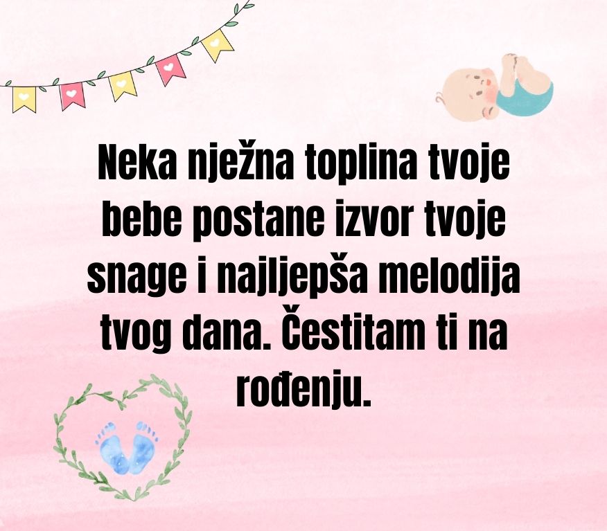 Nježna čestitka mami za rođenje bebe